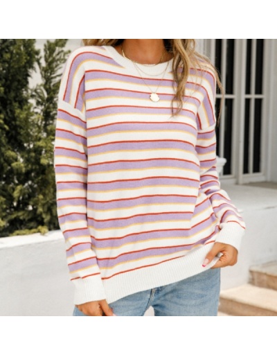 Replica  Fashion Crew Neck Knitting Striped Sweater Long Sleeve Crew Neck #795423 $32.50 USD for Wholesale