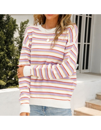 Replica  Fashion Crew Neck Knitting Striped Sweater Long Sleeve Crew Neck #795423 $32.50 USD for Wholesale