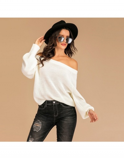  Knitting Pure Color Long Sleeve Loose Sweater Long Sleeve Boat Neck #795425 $40.53 USD, Wholesale Fashion Sweaters &amp; Cardigans