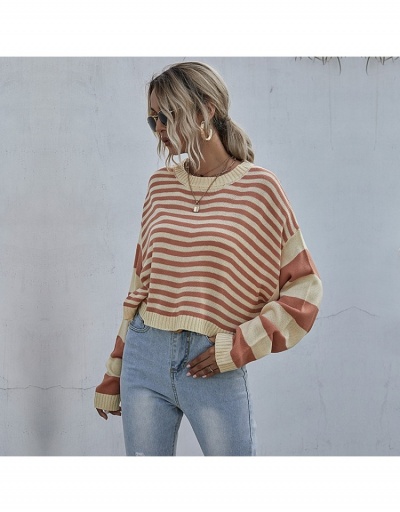 Women Fashion Knitting Stripe Sweaters Long Sleeve Crew Neck #795428 $32.00 USD, Wholesale Fashion Sweaters &amp; Cardigans