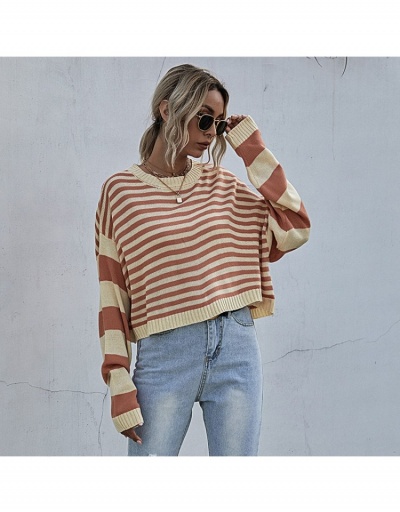 Replica Women Fashion Knitting Stripe Sweaters Long Sleeve Crew Neck #795428 $32.00 USD for Wholesale