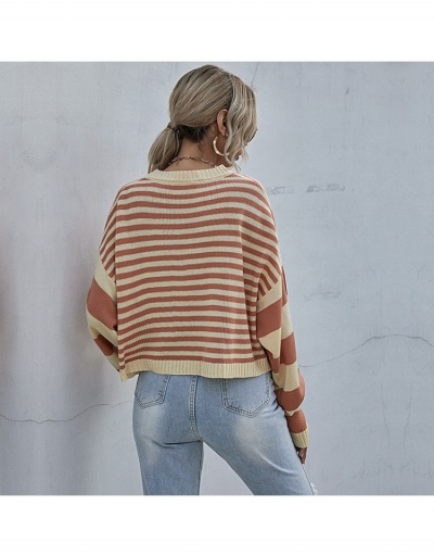 Replica Women Fashion Knitting Stripe Sweaters Long Sleeve Crew Neck #795428 $32.00 USD for Wholesale