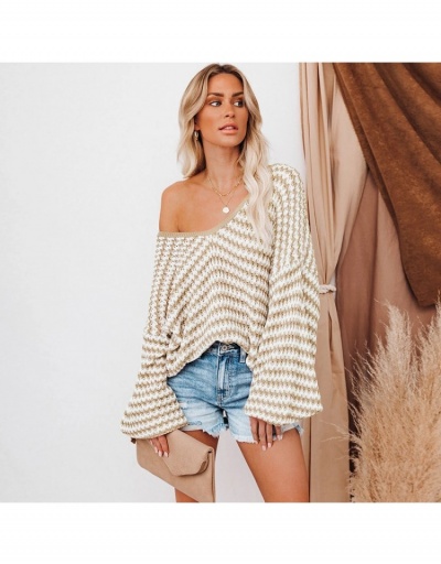 Replica Women Fashion Knitting Loose Sweaters  Long Sleeve V Neck #795429 $38.81 USD for Wholesale