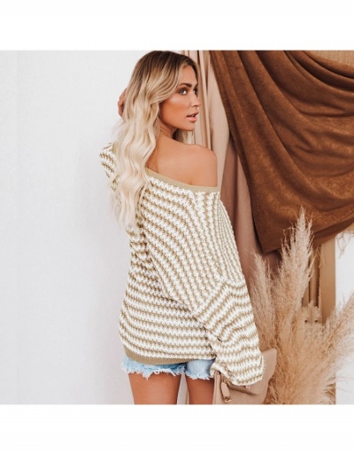 Replica Women Fashion Knitting Loose Sweaters  Long Sleeve V Neck #795429 $38.81 USD for Wholesale