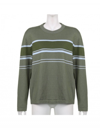 Replica  Autumn Knitting Striped Long Sleeve Pullover Long Sleeve Crew Neck #795435 $30.28 USD for Wholesale