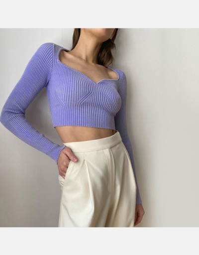 Replica Chic Solid Long Sleeve Wool Weaving Cropped Tops Long Sleeve #795443 $21.01 USD for Wholesale