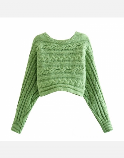 Replica V Neck Green Long Sleeve Cross Sweater Top Long Sleeve V Neck #795446 $33.03 USD for Wholesale