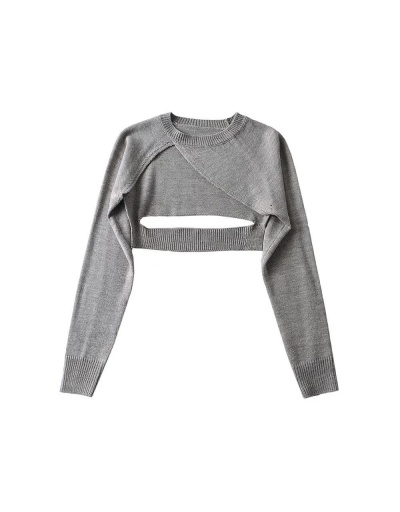 Replica Easy Matching Solid Long Sleeve Women Tops Long Sleeve Crew Neck #795448 $32.50 USD for Wholesale