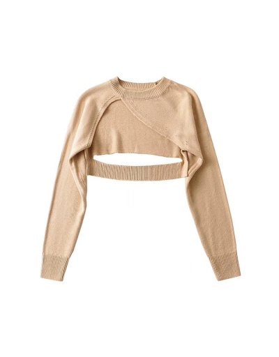 Replica Easy Matching Solid Long Sleeve Women Tops Long Sleeve Crew Neck #795448 $32.50 USD for Wholesale