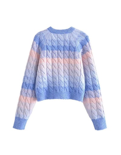 Replica   Youthful Long Sleeve Buttoned Knitted Sweater Long Sleeve Crew Neck #795449 $44.40 USD for Wholesale