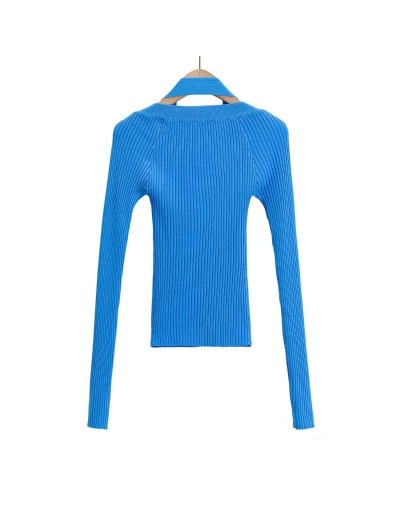 Replica Halter Knitting Long Sleeve Sweater Long Sleeve V Neck #795453 $37.63 USD for Wholesale