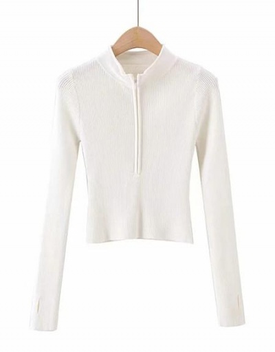 Replica Zipper Up Solid Casual Mock Neck Tops Long Sleeve Mock Neck #795458 $38.04 USD for Wholesale