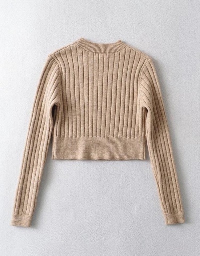 Replica New Arrival Solid Fitted Cropped Pullover Sweater Long Sleeve Crew Neck #795469 $30.35 USD for Wholesale