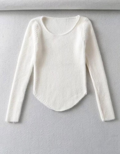 Replica Scoop Neck Solid Knitted Long Sleeve Sweater Long Sleeve Scoop Neck #795471 $35.75 USD for Wholesale