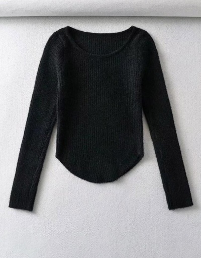 Replica Scoop Neck Solid Knitted Long Sleeve Sweater Long Sleeve Scoop Neck #795471 $35.75 USD for Wholesale