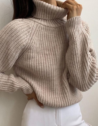 Loose Solid Long Sleeve Turtleneck Sweater Long Sleeve Turtle/High Neck #795472 $30.35 USD, Wholesale Fashion Sweaters &amp; Cardigans