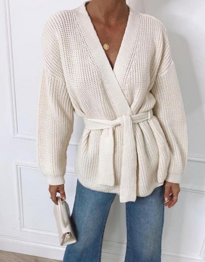 V Neck Solid Loose Sweater For Women Long Sleeve V Neck #795473 $36.86 USD, Wholesale Fashion Sweaters &amp; Cardigans