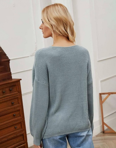 Replica Casual V Neck Irregular Sweater For Women Long Sleeve V Neck #795487 $32.17 USD for Wholesale