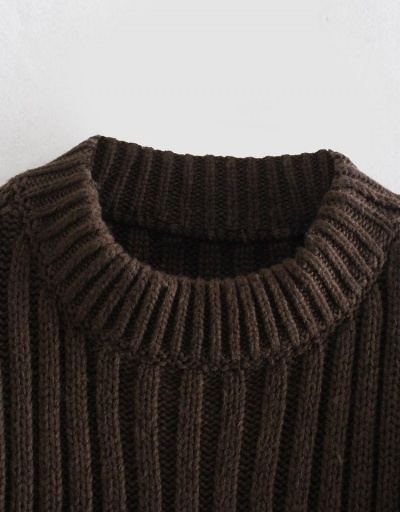 Replica Cozy Loose Striped Long Sleeve Pullover Sweater For Women Long Sleeve Crew Neck #795493 $41.27 USD for Wholesale