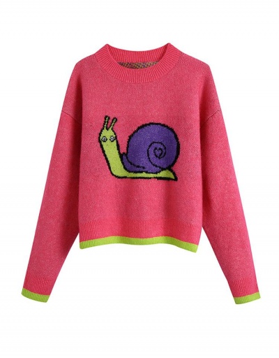 Replica Cute Snail Pattern Long Sleeve Sweater For Women Long Sleeve O Neck #795495 $44.49 USD for Wholesale