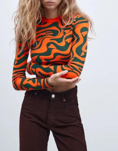 Replica Jacquard Weave Crew Neck Knitting Cropped Sweater Long Sleeve Crew Neck #795498 $35.49 USD for Wholesale