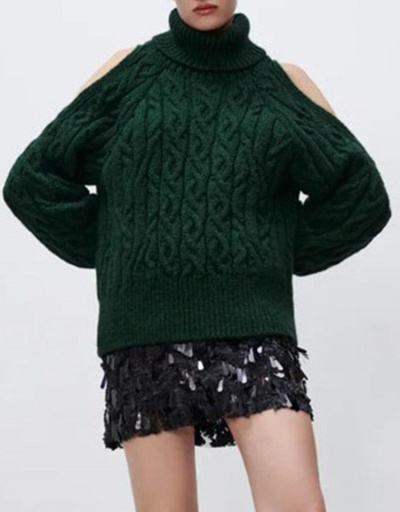 Sexy Cold Shoulder Turtle Neck Design Sweater Long Sleeve Turtle/High Neck #795499 $45.50 USD, Wholesale Fashion Sweaters &amp; Cardigans