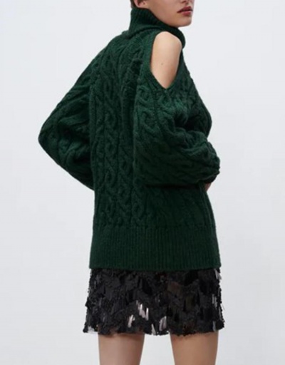 Replica Sexy Cold Shoulder Turtle Neck Design Sweater Long Sleeve Turtle/High Neck #795499 $45.50 USD for Wholesale