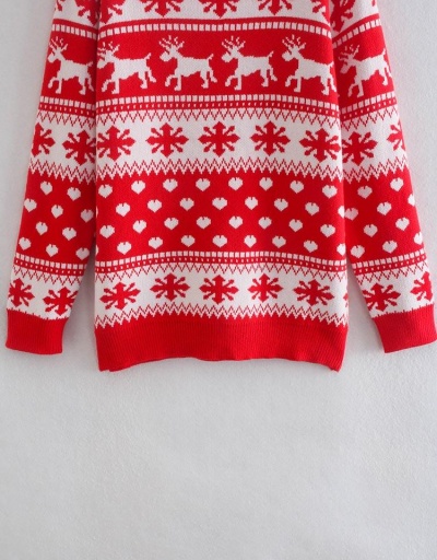 Replica Cute Printed Long Sleeve Christmas Sweater Long Sleeve Crew Neck #795501 $43.39 USD for Wholesale