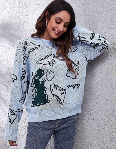 Dinosaur Cartoon Fashion Autumn Knitting Sweater Long Sleeve Crew Neck #795504 $27.89 USD, Wholesale Fashion Sweaters &amp; Cardigans