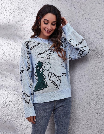 Replica Dinosaur Cartoon Fashion Autumn Knitting Sweater Long Sleeve Crew Neck #795504 $27.89 USD for Wholesale