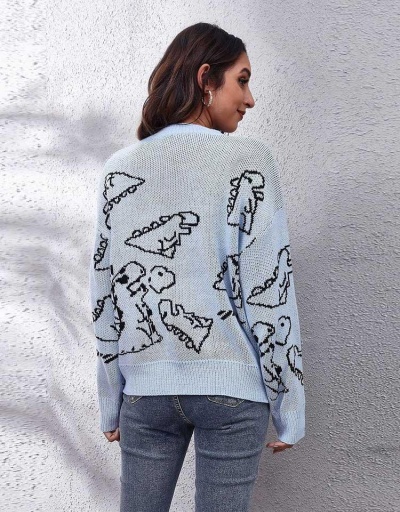 Replica Dinosaur Cartoon Fashion Autumn Knitting Sweater Long Sleeve Crew Neck #795504 $27.89 USD for Wholesale