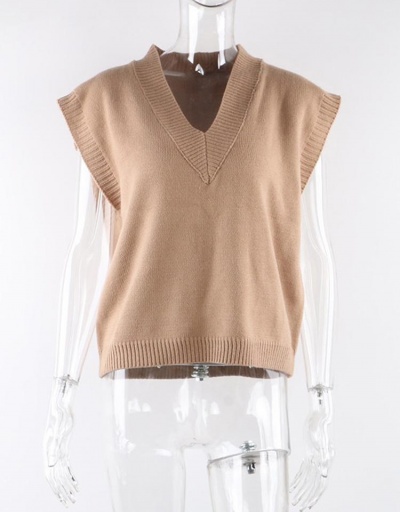 Replica Casual Outwear V Neck Knitted Sweater Tank Top Sleeveless V Neck #795509 $27.30 USD for Wholesale