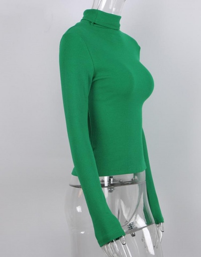 Replica Fitted High Neck Autumn Green Knitted Sweater Long Sleeve Turtle/High Neck #795510 $21.06 USD for Wholesale