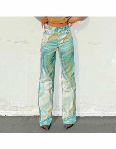 Replica Designer Ripple Printed Loose High Waist Jeans  #795512 $28.15 USD for Wholesale