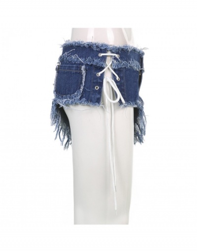 Replica  Sexy Bandage Raged Hem Irregular Women's Denim Jean Sleeveless #795517 $17.53 USD for Wholesale