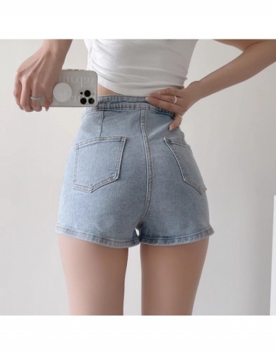 Replica  Summer Versatile Pure Color Denim Shorts For Women #795522 $35.49 USD for Wholesale