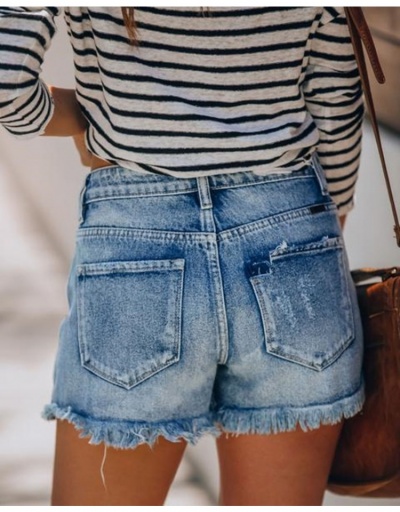 Replica Casual Fashion Hollow Out Tassel Design Short Denim Pants  #795526 $20.83 USD for Wholesale