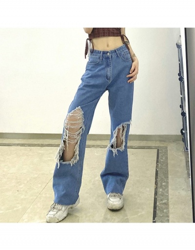  Ripped Cut Out Wide Leg Jeans For Women #795532 $23.61 USD, Wholesale Fashion Jeans