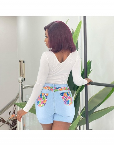 Replica Easy Matching High-waisted Denim Shorts For Women #795540 $29.27 USD for Wholesale