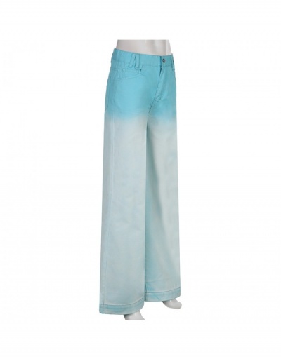 Replica Trendy Gradient Color Wide Leg Jeans For Women #795541 $35.70 USD for Wholesale