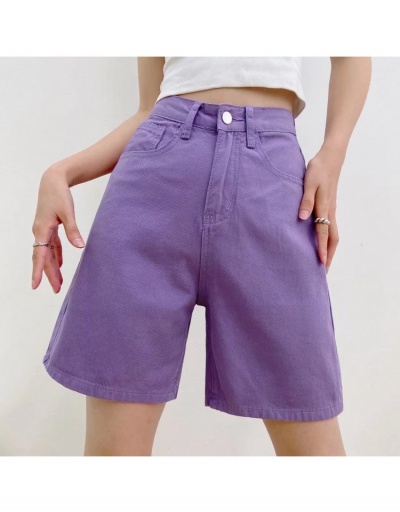 Replica Simple Design Solid Straight Denim Shorts For Women #795545 $35.10 USD for Wholesale