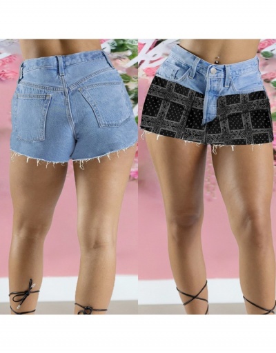 Replica  Fashion Casual Plaid Patch Denim Shorts For Women #795554 $21.63 USD for Wholesale