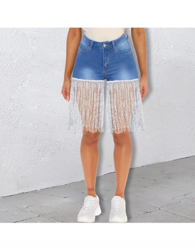 Fashion Women Tassels Design Zipper Up High Waist Short Demin Pants  #795555 $32.23 USD, Wholesale Fashion Jeans