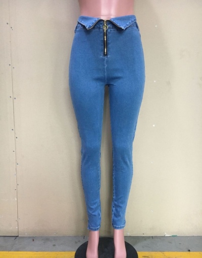 Replica Stylish Blue Pencil Jean Pants For Women #795564 $29.78 USD for Wholesale