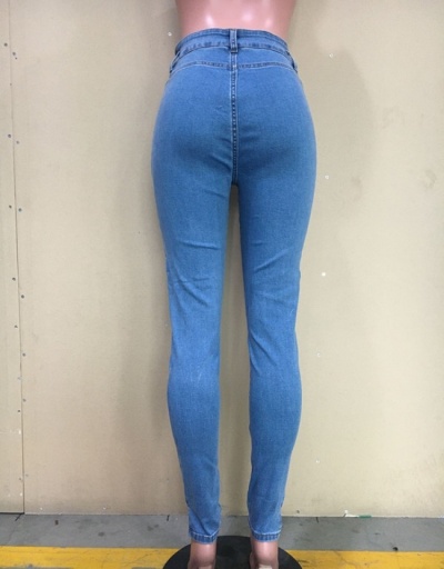 Replica Stylish Blue Pencil Jean Pants For Women #795564 $29.78 USD for Wholesale