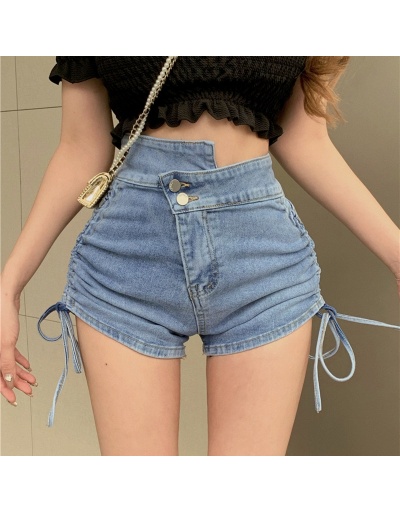  Fashion Irregular Design Drawstring Versatile Denim Shorts #795567 $26.99 USD, Wholesale Fashion Jeans