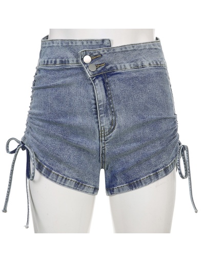 Replica  Fashion Irregular Design Drawstring Versatile Denim Shorts #795567 $26.99 USD for Wholesale