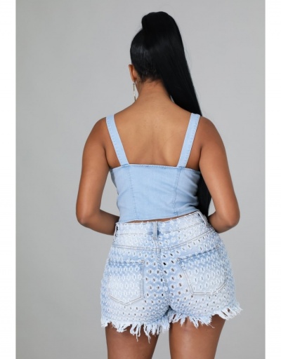 Replica Stylish Ripped Denim Shorts For Women #795579 $22.52 USD for Wholesale