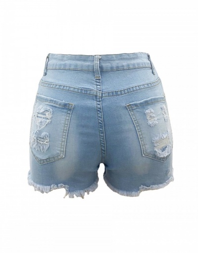 Replica Sexy Straight Ripped  Summer Denim Shorts For Women #795588 $20.60 USD for Wholesale