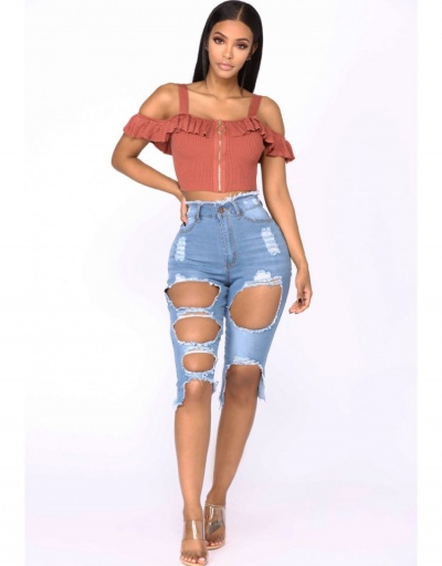  New Fashion Casual High Waist Denim Ripped Pants #795593 $23.28 USD, Wholesale Fashion Jeans